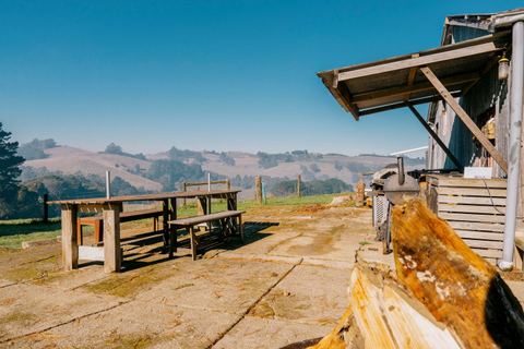 Deck seating with views across the Gippsland valley