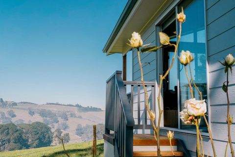 The side deck looking out over the rolling hills